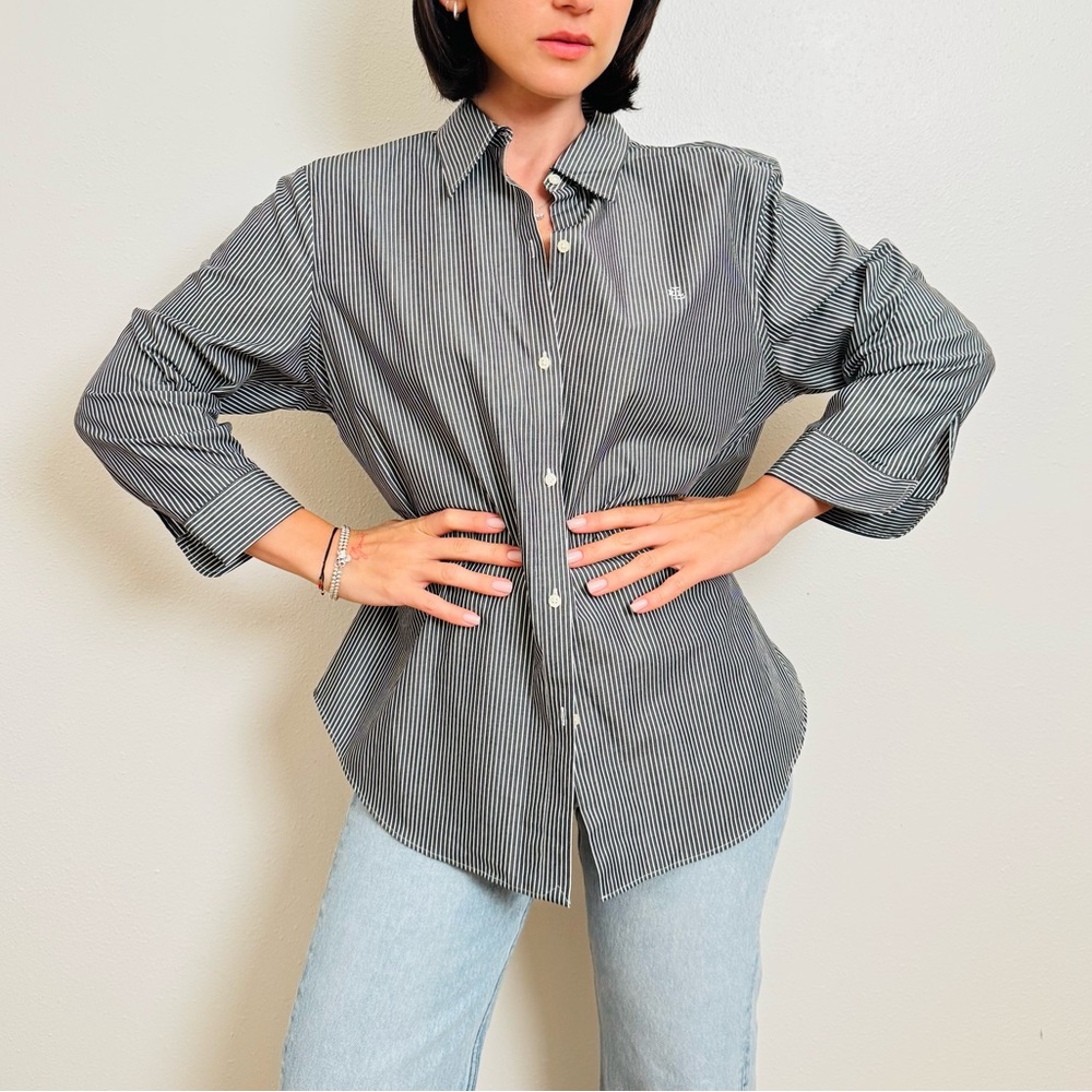 Lauren Ralph Lauren Women’s Striped Button-Down Shirt – Size XL